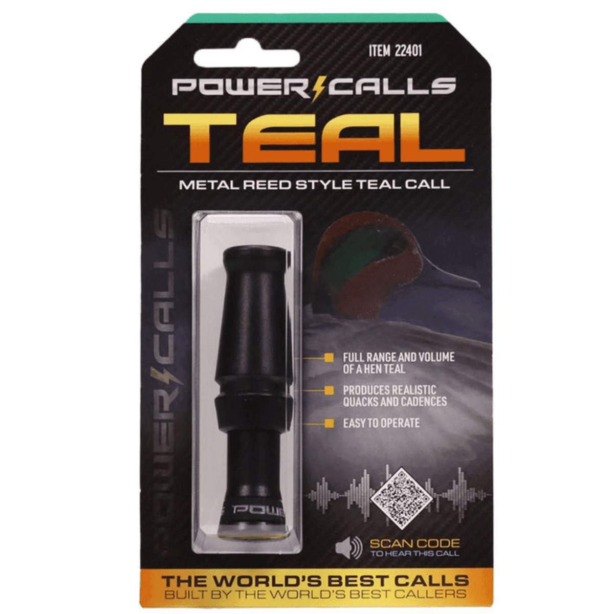 Power Calls Teal Game Call, Stealth Black Polycarbonate Open Call Single Reed Teal Hen Sounds Attracts Teal - 22401 Power Calls Teal Game Call, Stealth Black Polycarbonate Open Call Single Reed Teal Hen Sounds Attracts Teal - 22401