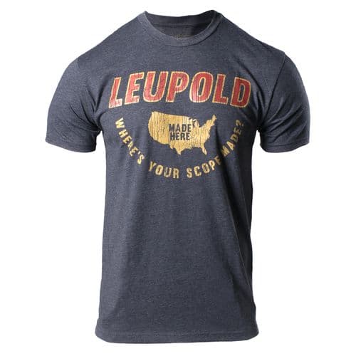 Leupold 180430 Made Here T-Shirt Charcoal Heather XL Short Sleeve Leupold 180430 Made Here T-Shirt Charcoal Heather XL Short Sleeve