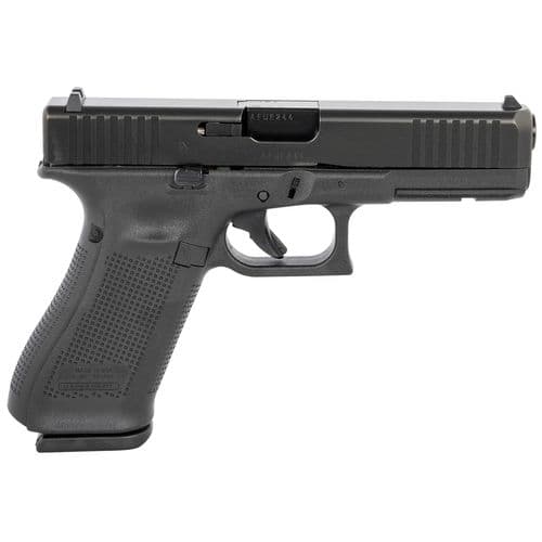 Glock G17 Gen5 9mm Luger 4.49" 17+1 Black Black nDLC Steel with Front Serrations Black Rough Texture Interchangeable Backstraps Grip Fixed Sights Glock G17 Gen5 9mm Luger 4.49" 17+1 Black Black nDLC Steel with Front Serrations Black Rough Texture Interchangeable Backstraps Grip Fixed Sights