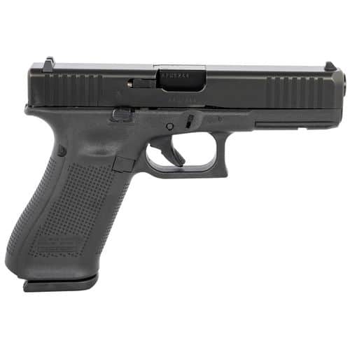 Glock G17 Gen5 9mm Luger 4.49" 17+1 Black Black nDLC Steel with Front Serrations Black Rough Texture Interchangeable Backstraps Grip Fixed Sights Glock G17 Gen5 9mm Luger 4.49" 17+1 Black Black nDLC Steel with Front Serrations Black Rough Texture Interchangeable Backstraps Grip Fixed Sights