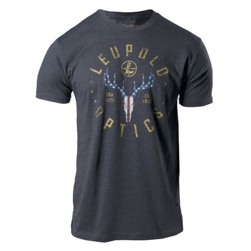 Leupold 179141 American Whitetail T-Shirt Charcoal Gray Medium Short Sleeve Leupold 179141 American Whitetail T-Shirt Charcoal Gray Medium Short Sleeve