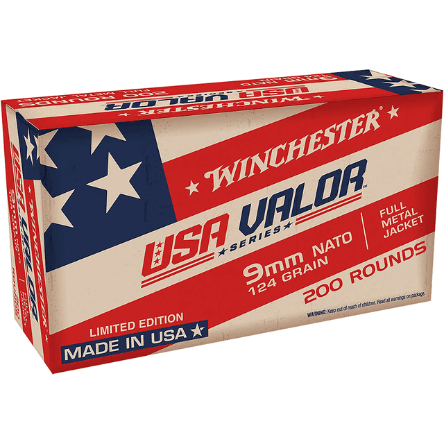 Winchester Ammo USA Valor 9mm Luger 124 gr Full Metal Jacket - USA9NATOW Winchester Ammo USA Valor 9mm Luger 124 gr Full Metal Jacket - USA9NATOW