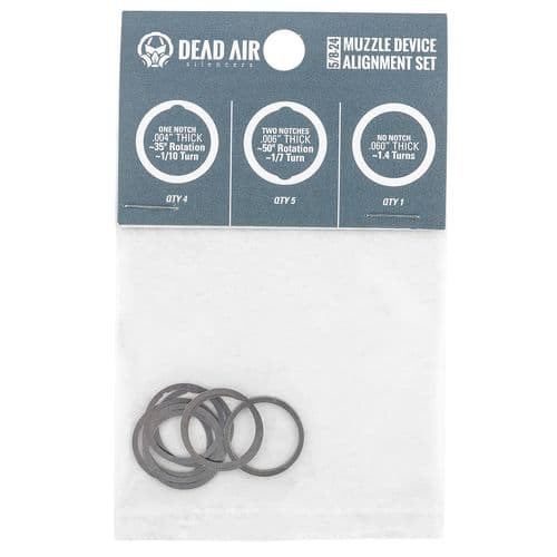 Dead Air DA002 5/8"-24 tpi 3 Different Shim Thicknesses Included (.004", .006", .060") Dead Air DA002 5/8"-24 tpi 3 Different Shim Thicknesses Included (.004", .006", .060")
