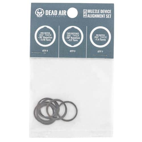 Dead Air DA002 5/8"-24 tpi 3 Different Shim Thicknesses Included (.004", .006", .060") Dead Air DA002 5/8"-24 tpi 3 Different Shim Thicknesses Included (.004", .006", .060")