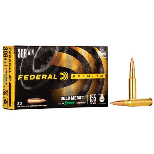 Federal GM308M3 Gold Medal Sierra Matchking 308 Win 155 gr Sierra MatchKing Hollow Point Boat-Tail 20 Bx/ 25 Cs Federal GM308M3 Gold Medal Sierra Matchking 308 Win 155 gr Sierra MatchKing Hollow Point Boat-Tail 20 Bx/ 25 Cs