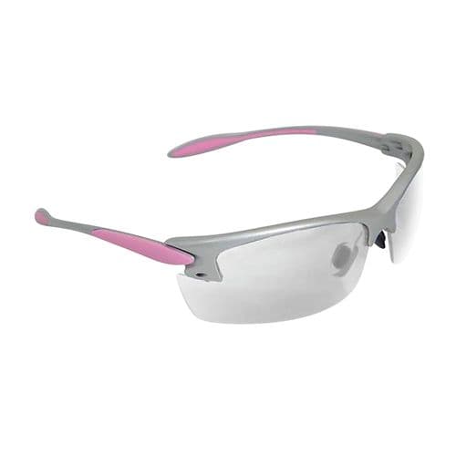 Radians PG0810CS Ladies Range Eyewear 99.9% UV Rated Clear Lens with Gray & Coral Accents Frame Radians PG0810CS Ladies Range Eyewear 99.9% UV Rated Clear Lens with Gray & Coral Accents Frame