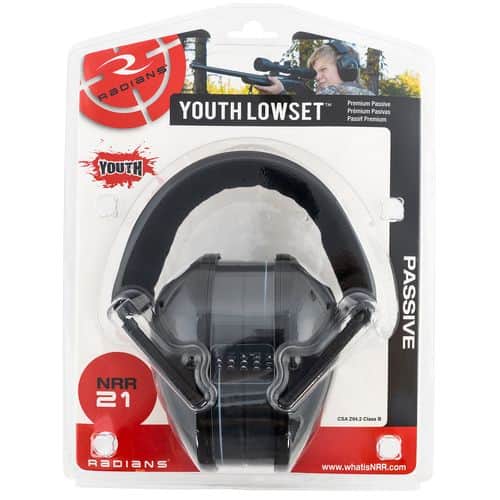 Radians LSY0110CS Lowset Passive Muff 21 dB Over the Head Black Ear Cups with Black Headband for Youth 1 Pair Radians LSY0110CS Lowset Passive Muff 21 dB Over the Head Black Ear Cups with Black Headband for Youth 1 Pair