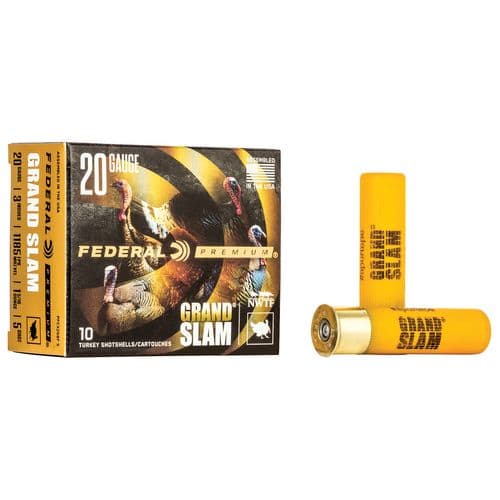 Federal PFCX258F5 Grand Slam Premium Turkey 20 Gauge 3" 1 5/16 oz 5 Shot 10 Bx/ 50 Cs Federal PFCX258F5 Grand Slam Premium Turkey 20 Gauge 3" 1 5/16 oz 5 Shot 10 Bx/ 50 Cs