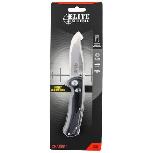 Elite Tactical ETFDR006CS Chaser 3.50" Folding Clip Point Plain Satin D2 Steel Blade G10 Black Handle Elite Tactical ETFDR006CS Chaser 3.50" Folding Clip Point Plain Satin D2 Steel Blade G10 Black Handle