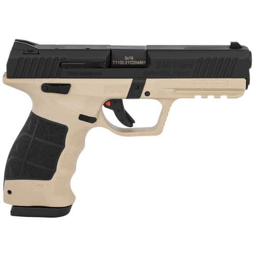 Sar USA SAR9METESABL SAR9 Mete Safari 9mm Luger 4.50" 17+1 (2) Mete Safari Black Steel Slide Black Interchangeable Backstrap Grip Sar USA SAR9METESABL SAR9 Mete Safari 9mm Luger 4.50" 17+1 (2) Mete Safari Black Steel Slide Black Interchangeable Backstrap Grip