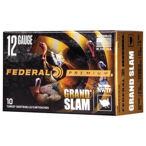 Federal Grand Slam Premium Turkey 12 Gauge 2.75" 1 1/2 oz 5 Shot 10 Bx/ 50 Cs Federal Grand Slam Premium Turkey 12 Gauge 2.75" 1 1/2 oz 5 Shot 10 Bx/ 50 Cs