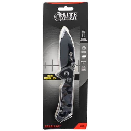 Elite Tactical ETFDR005BKCS Parallax 3.50" Folding Drop Point Plain Black D2 Steel Blade G10 Black Handle Elite Tactical ETFDR005BKCS Parallax 3.50" Folding Drop Point Plain Black D2 Steel Blade G10 Black Handle