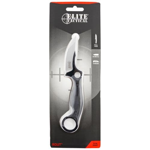 Elite Tactical ETFIX007BKCS Rout 3.20" Fixed Plain Satin 8Cr13MoV SS Blade FRN Black Handle Elite Tactical ETFIX007BKCS Rout 3.20" Fixed Plain Satin 8Cr13MoV SS Blade FRN Black Handle