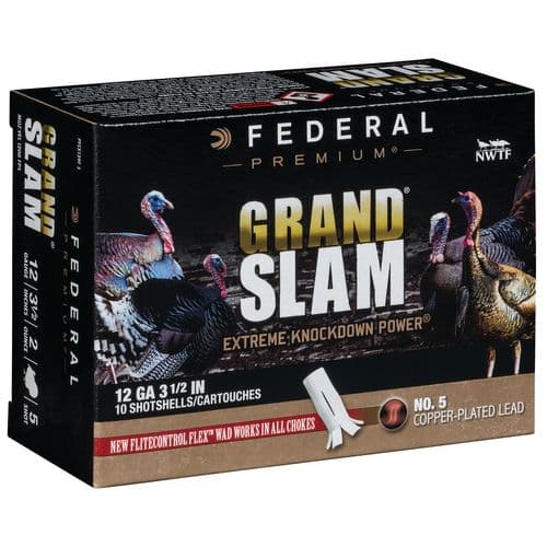 Federal Grand Slam Premium Turkey 12 Gauge 3.50" 2 oz 5 Shot 10 Bx/ 50 Cs Federal Grand Slam Premium Turkey 12 Gauge 3.50" 2 oz 5 Shot 10 Bx/ 50 Cs