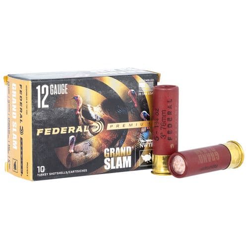 Federal Grand Slam Premium Turkey 12 Gauge 3" 1 3/4 oz 5 Shot 10 Bx/ 50 Cs Federal Grand Slam Premium Turkey 12 Gauge 3" 1 3/4 oz 5 Shot 10 Bx/ 50 Cs
