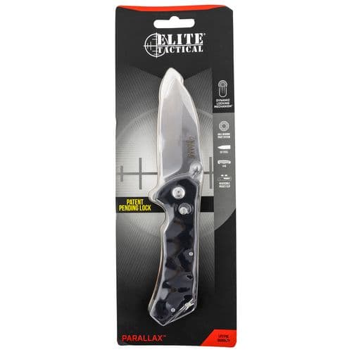 Elite Tactical ETFDR005SCS Parallax 3.50" Folding Drop Point Plain Satin D2 Steel Blade G10 Black Handle Elite Tactical ETFDR005SCS Parallax 3.50" Folding Drop Point Plain Satin D2 Steel Blade G10 Black Handle