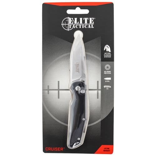 Elite Tactical ETFDR007CS Crusier 3" Folding Drop Point Satin D2 Steel Blade G10 Black Handle Elite Tactical ETFDR007CS Crusier 3" Folding Drop Point Satin D2 Steel Blade G10 Black Handle