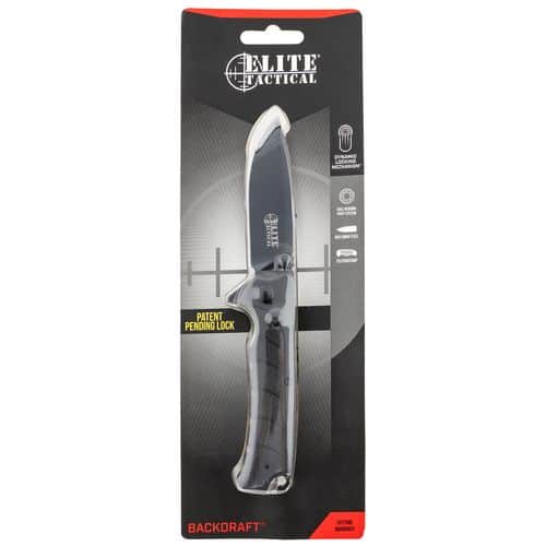 Elite Tactical ETFDR011BKCS Backdraft 3.50" Folding Drop Point Plain Black 8Cr13MoV SS Blade G10 Black Handle Elite Tactical ETFDR011BKCS Backdraft 3.50" Folding Drop Point Plain Black 8Cr13MoV SS Blade G10 Black Handle