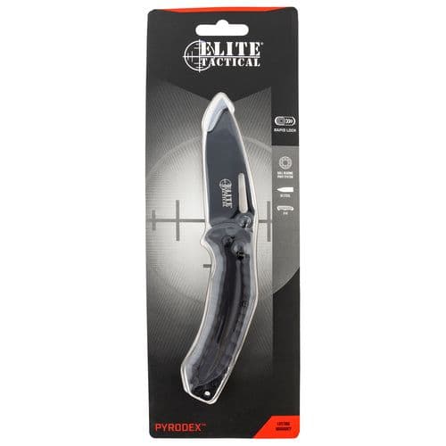 Elite Tactical ETFDR008BKCS Pyrodex 3.50" Folding Drop Point Plain Black Stainless Steel Blade G10 Black Handle Elite Tactical ETFDR008BKCS Pyrodex 3.50" Folding Drop Point Plain Black Stainless Steel Blade G10 Black Handle