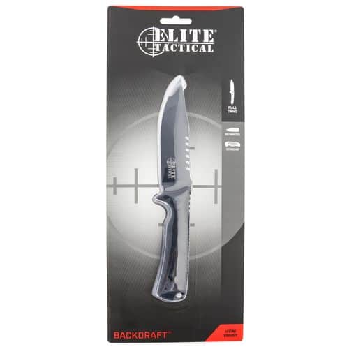 Elite Tactical ETFIX005BKCS Backdraft 5" Fixed Clip Point Plain Black 8Cr13MoV SS Blade TPR Black Handle Elite Tactical ETFIX005BKCS Backdraft 5" Fixed Clip Point Plain Black 8Cr13MoV SS Blade TPR Black Handle
