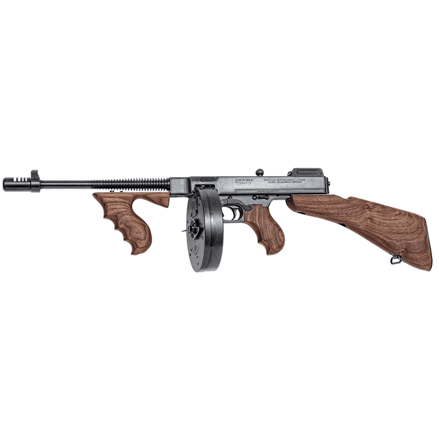 Thompson T1100D 1927A-1 Deluxe Carbine 45 ACP 18" 20+1 (Stick), 100+1 (Drum) Blued American Walnut Stock Wood Grip Right Hand Thompson T1100D 1927A-1 Deluxe Carbine 45 ACP 18" 20+1 (Stick), 100+1 (Drum) Blued American Walnut Stock Wood Grip Right Hand