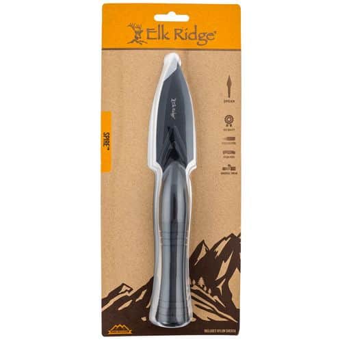 Elk Ridge ERSP002BKCS Spire Spear 4" Fixed Spear Point Plain Black 3CR13MoV Blade FRN Black Handle Elk Ridge ERSP002BKCS Spire Spear 4" Fixed Spear Point Plain Black 3CR13MoV Blade FRN Black Handle