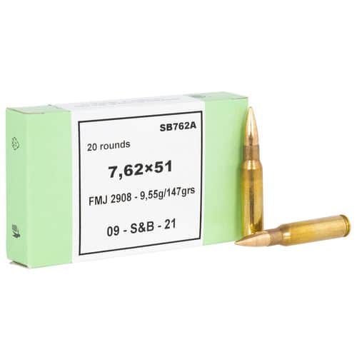S&B SB762A 7.62X51 147 FMJ 20/30 S&B SB762A 7.62X51 147 FMJ 20/30