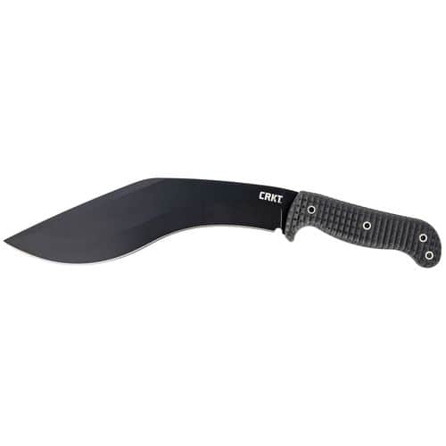 CRKT 2742 KUK 10.56" Fixed Recurve Plain Black Powder Coat Carbon Steel Blade Black Overmolded Rubber Handle CRKT 2742 KUK 10.56" Fixed Recurve Plain Black Powder Coat Carbon Steel Blade Black Overmolded Rubber Handle