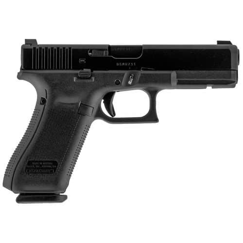Glock UM175F33A G17 9mm Luger 4.49" 17+1 Black Black Steel Slide Black Polymer Grip Flared AmeriGlo Sights Glock UM175F33A G17 9mm Luger 4.49" 17+1 Black Black Steel Slide Black Polymer Grip Flared AmeriGlo Sights
