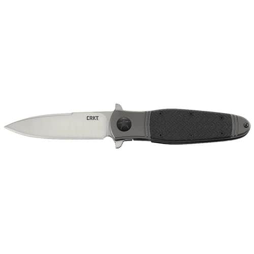 CRKT K340KXP Bombastic 3.31" Folding Spear Point Plain Satin 8Cr13MoV SS Blade 2Cr13 SS w/Black GRN Inlay Handle CRKT K340KXP Bombastic 3.31" Folding Spear Point Plain Satin 8Cr13MoV SS Blade 2Cr13 SS w/Black GRN Inlay Handle