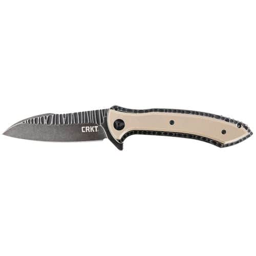 CRKT 5380 Apoc 3.98" Folding Plain Stonewash 8Cr13MoV SS Blade G10 Tan Overlay Handle CRKT 5380 Apoc 3.98" Folding Plain Stonewash 8Cr13MoV SS Blade G10 Tan Overlay Handle