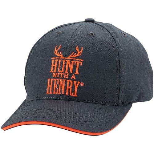 Henry HWAHC001 Hunt With A Henry Cap Charcoal/Orange Adjustable Snapback OSFA Henry HWAHC001 Hunt With A Henry Cap Charcoal/Orange Adjustable Snapback OSFA