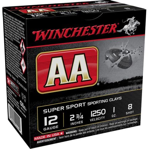 Winchester Ammo AASC12508 AA Sporting Clay 12 Gauge 2.75" 1 oz 8 Shot 25 Bx/ 10 Cs Winchester Ammo AASC12508 AA Sporting Clay 12 Gauge 2.75" 1 oz 8 Shot 25 Bx/ 10 Cs