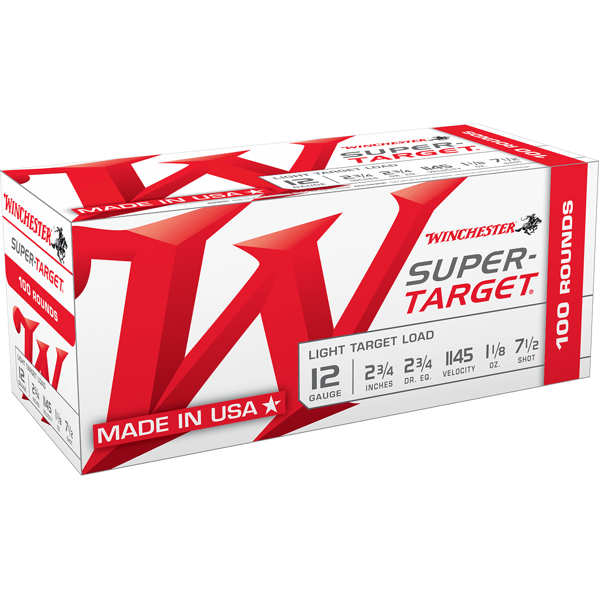 Winchester Ammo TRGT127VP Super Target Light Target Load 12 Gauge 2.75" 1 1/8 oz 7.5 Shot 100 Bx/ 2 Cs value pk Winchester Ammo TRGT127VP Super Target Light Target Load 12 Gauge 2.75" 1 1/8 oz 7.5 Shot 100 Bx/ 2 Cs value pk