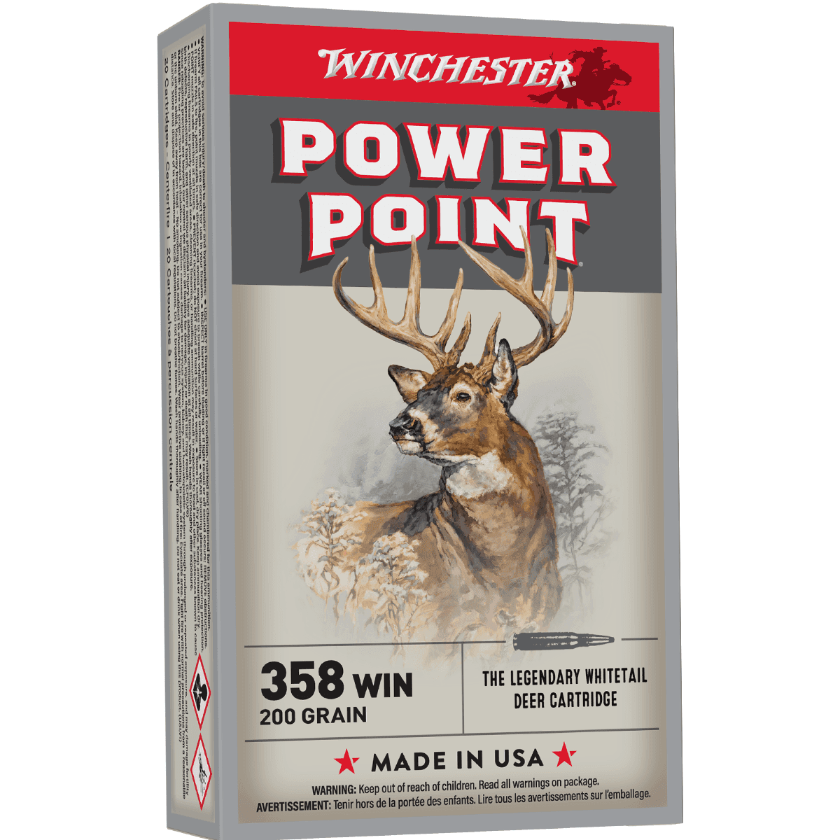 Winchester Ammo X3582 Power-Point 358 Winchester 200 gr Power Point 20 Per Box Winchester Ammo X3582 Power-Point 358 Winchester 200 gr Power Point 20 Per Box