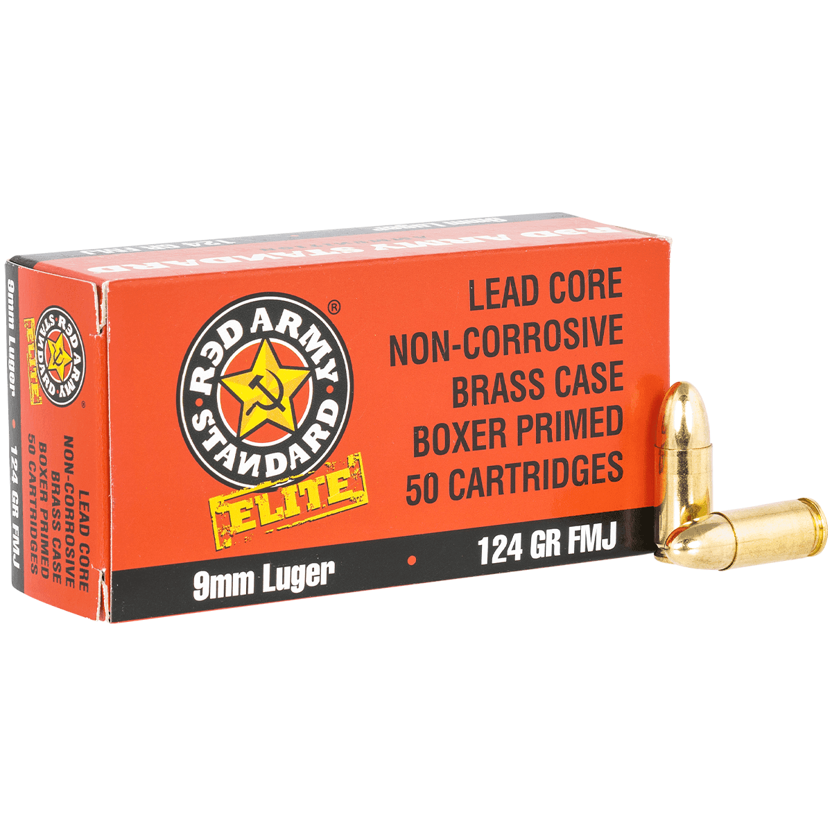 Red Army Standard Red Army Standard White Box 9mm Luger 124 gr Full Metal Jacket (FMJ) 50 Bx Handgun Ammo Red Army Standard Red Army Standard White Box 9mm Luger 124 gr Full Metal Jacket (FMJ) 50 Bx Handgun Ammo