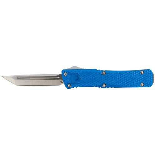 CobraTec Knives Mini Mamba 2.25" OTF Tanto Plain D2 Steel Blade Blue Aluminum Handle CobraTec Knives Mini Mamba 2.25" OTF Tanto Plain D2 Steel Blade Blue Aluminum Handle