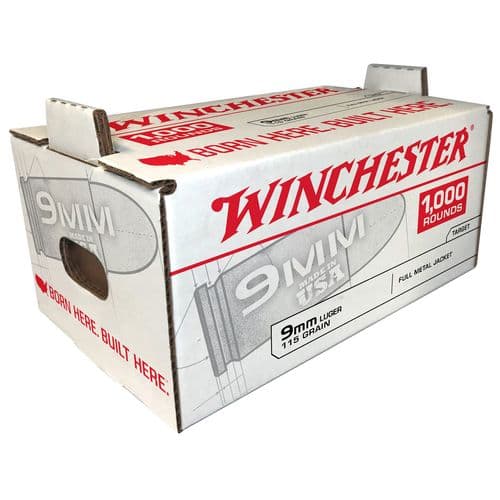 Winchester Ammo Q4172SC USA 9mm Luger 115 gr Full Metal Jacket (FMJ) 1000 Bx/ 1 Cs Winchester Ammo Q4172SC USA 9mm Luger 115 gr Full Metal Jacket (FMJ) 1000 Bx/ 1 Cs