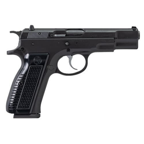 CZ-USA 91121 CZ 75 B Retro 9mm Luger 4.60" 17+1 Black Steel Slide/Barrel Black Aluminum Thin Grips with Fixed 3-Dot Sights CZ-USA 91121 CZ 75 B Retro 9mm Luger 4.60" 17+1 Black Steel Slide/Barrel Black Aluminum Thin Grips with Fixed 3-Dot Sights