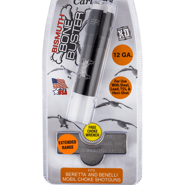 Carlson's Choke Tubes 09201 Bismuth Bone Buster Benelli/Beretta MobilChoke 12 Gauge Extended Range 17-4 Stainless Steel Carlson's Choke Tubes 09201 Bismuth Bone Buster Benelli/Beretta MobilChoke 12 Gauge Extended Range 17-4 Stainless Steel