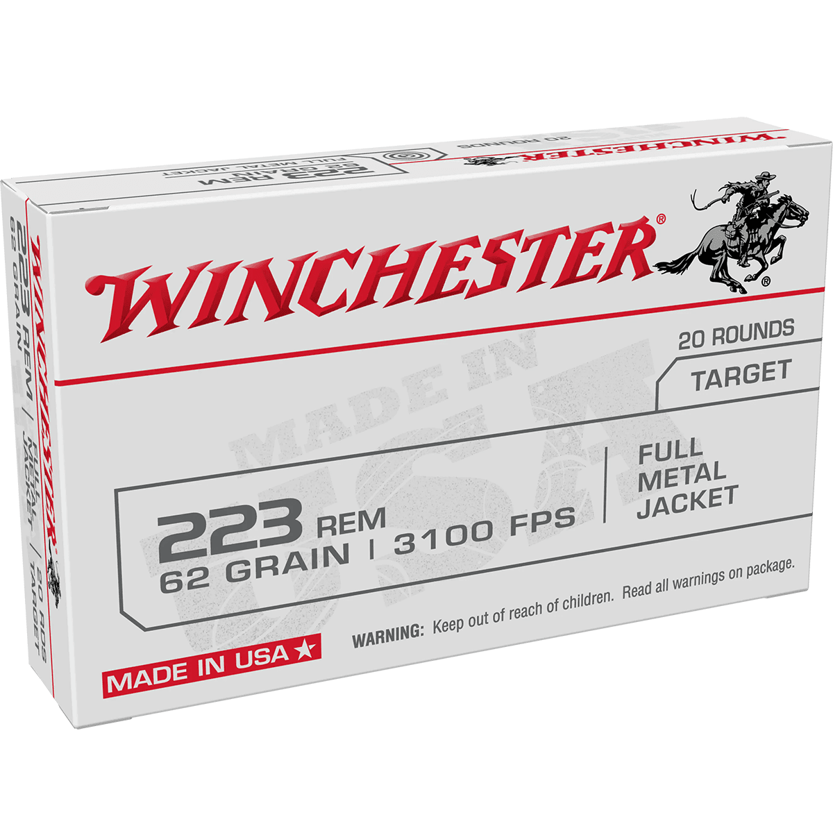 Winchester Ammo 223 Rem 62 gr Full Metal Jacket Rifle Ammo Winchester Ammo 223 Rem 62 gr Full Metal Jacket Rifle Ammo