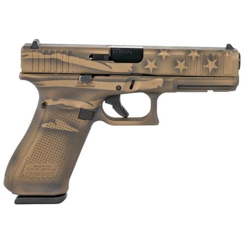 Glock UA225S204-BBWFLAG G22 Gen3 40 S&W 4.49" 15+1 Overall Black/Coyote Battle Worn Flag Cerakote Polymer Grip Fixed Sights Glock UA225S204-BBWFLAG G22 Gen3 40 S&W 4.49" 15+1 Overall Black/Coyote Battle Worn Flag Cerakote Polymer Grip Fixed Sights