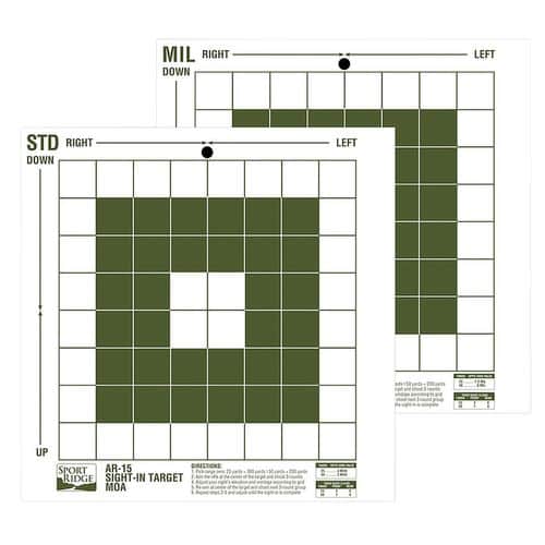 Sport Ridge 03710 Sport Ridge Sight-in Targets MOA and Mil-Dot Premium Durable Paper Target 10" x 10" 10 Per Pkg Sport Ridge 03710 Sport Ridge Sight-in Targets MOA and Mil-Dot Premium Durable Paper Target 10" x 10" 10 Per Pkg