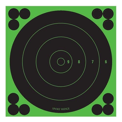 Sport Ridge 03751 Sport Ridge Self-Adhesive Reactive Target Self-Adhesive Peel and Stick Adhesive Bullseye Black w/Green Accents 60 Per Pkg Sport Ridge 03751 Sport Ridge Self-Adhesive Reactive Target Self-Adhesive Peel and Stick Adhesive Bullseye Black w/Green Accents 60 Per Pkg