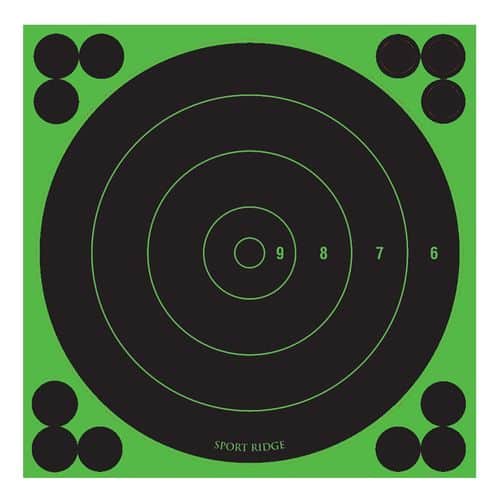 Sport Ridge 03751 Sport Ridge Self-Adhesive Reactive Target Self-Adhesive Peel and Stick Adhesive Bullseye Black w/Green Accents 60 Per Pkg Sport Ridge 03751 Sport Ridge Self-Adhesive Reactive Target Self-Adhesive Peel and Stick Adhesive Bullseye Black w/Green Accents 60 Per Pkg