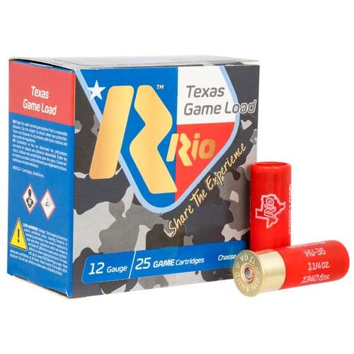 Rio Ammunition TGHV36TX8 Texas Game Load High Velocity 12 Gauge 2.75" 1 1/4 oz 8 Shot 25 Bx/ 10 Cs Rio Ammunition TGHV36TX8 Texas Game Load High Velocity 12 Gauge 2.75" 1 1/4 oz 8 Shot 25 Bx/ 10 Cs