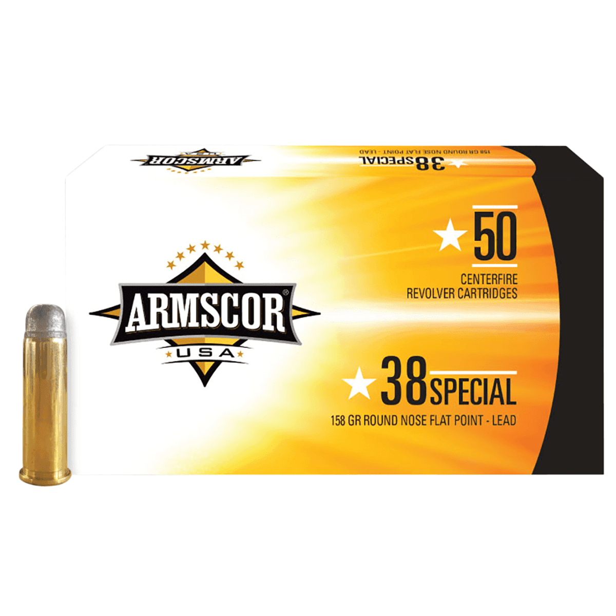 Armscor USA 38 Special Lead Round Nose Flat Point 158 grain, 50 Per Box - FAC385N Armscor USA 38 Special Lead Round Nose Flat Point 158 grain, 50 Per Box - FAC385N