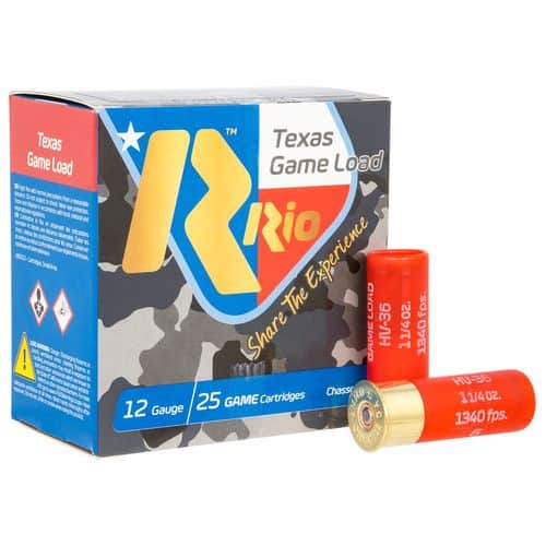 Rio Ammunition TGHV36TX6 Texas Game Load High Velocity 12 Gauge 2.75" 1 1/4 oz 6 Shot 25 Bx/ 10 Cs Rio Ammunition TGHV36TX6 Texas Game Load High Velocity 12 Gauge 2.75" 1 1/4 oz 6 Shot 25 Bx/ 10 Cs