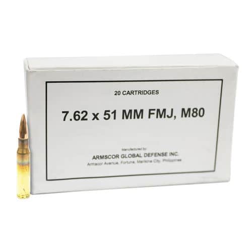 Armscor 50203 Rifle Ammo 7.62x51mm NATO 147 gr Full Metal Jacket (FMJ) 20 Bx/ 25 Cs Armscor 50203 Rifle Ammo 7.62x51mm NATO 147 gr Full Metal Jacket (FMJ) 20 Bx/ 25 Cs