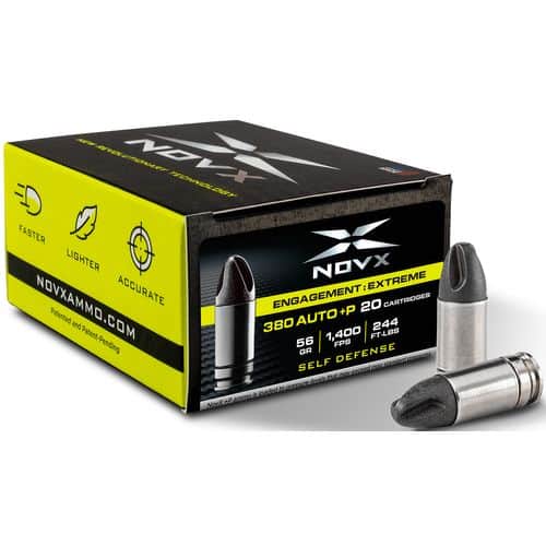 NovX 380EEPSS-20 Engagement/Extreme Self Defense 380 ACP+P 56 gr Copper Polymer 20 Bx/ 10 Cs NovX 380EEPSS-20 Engagement/Extreme Self Defense 380 ACP+P 56 gr Copper Polymer 20 Bx/ 10 Cs